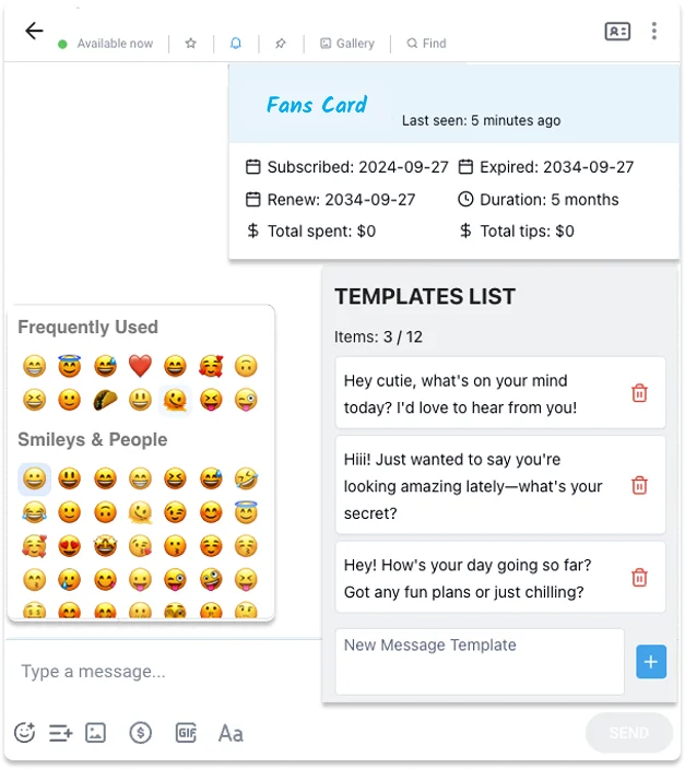 OnlyFans emojis and templates